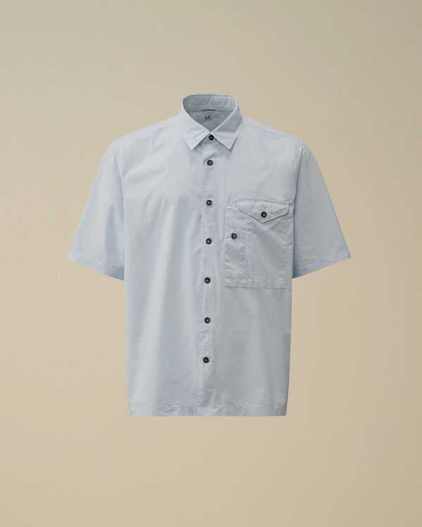 c.p. company Popeline Short Sleeve Shirt CERULEAN - LIGHT-BLUE