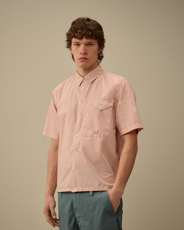 C.p. Company Popeline Short Sleeve Shirt MISTY ROSE - PINK