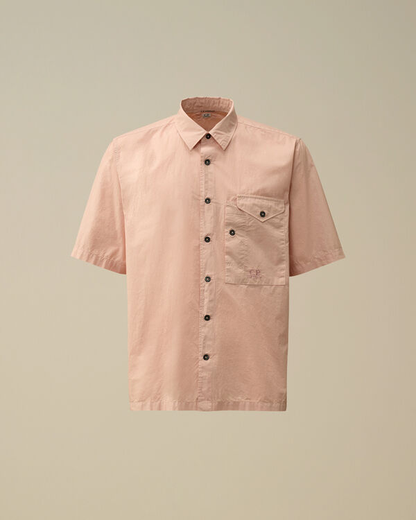 c.p. company Popeline Short Sleeve Shirt MISTY ROSE - PINK