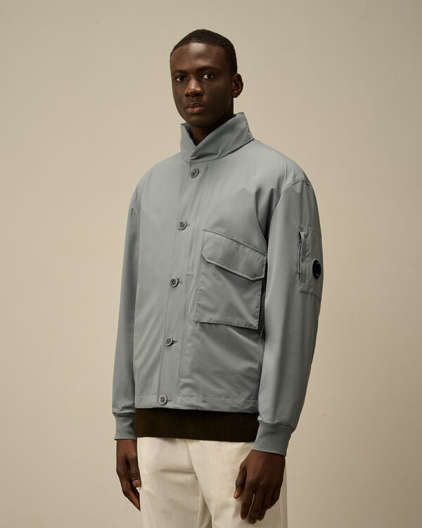 C.p. Company Pro-Tek Buttoned Hooded Jacket STORMY WEATHER - BLUE