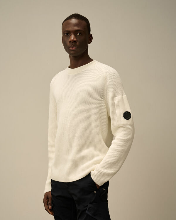 C.p. Company Sea Island Crewneck Lens Knit GAUZE WHITE