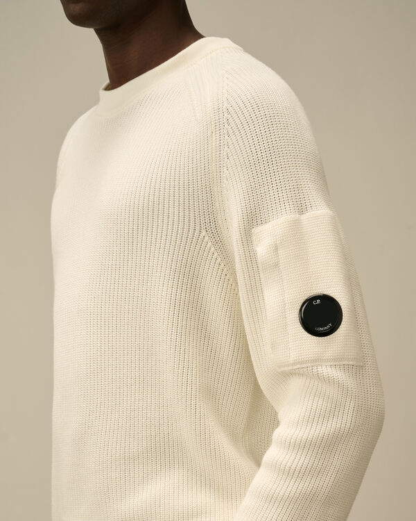 C.p. Company Sea Island Crewneck Lens Knit GAUZE WHITE