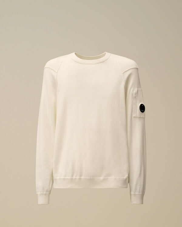 c.p. company Sea Island Crewneck Lens Knit GAUZE WHITE