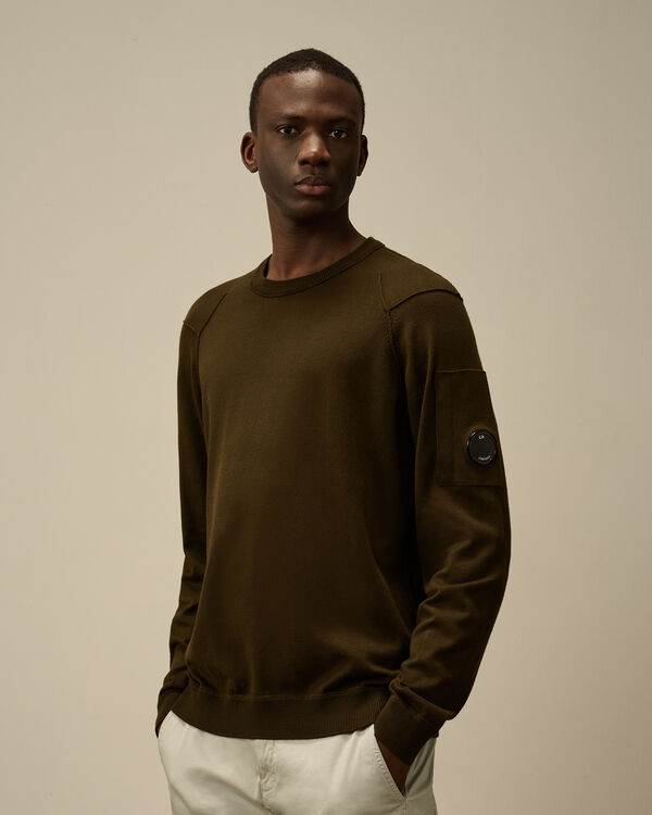 C.p. Company Sea Island Crewneck Lens Knit IVY GREEN