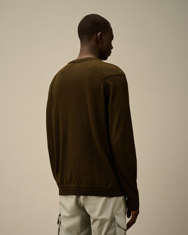 C.p. Company Sea Island Crewneck Lens Knit IVY GREEN