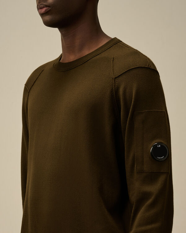 C.p. Company Sea Island Crewneck Lens Knit IVY GREEN