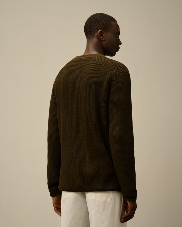 C.p. Company Sea Island Crewneck Lens Knit IVY GREEN