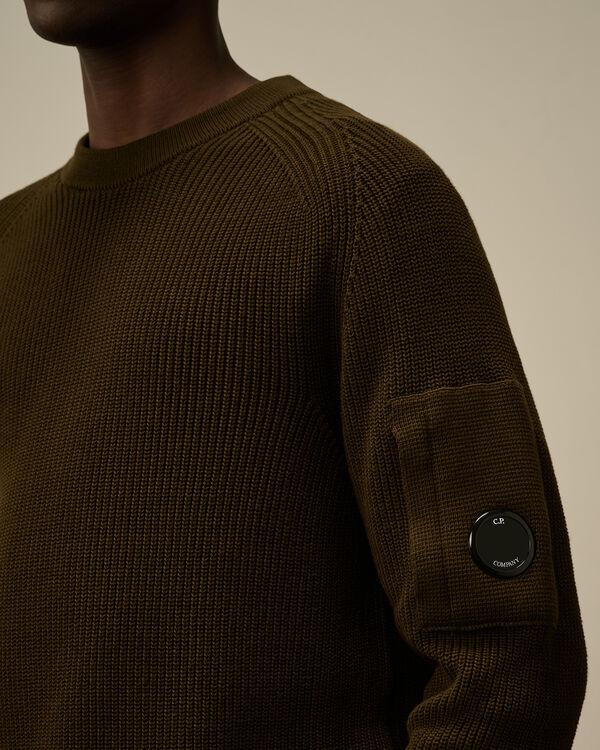 C.p. Company Sea Island Crewneck Lens Knit IVY GREEN