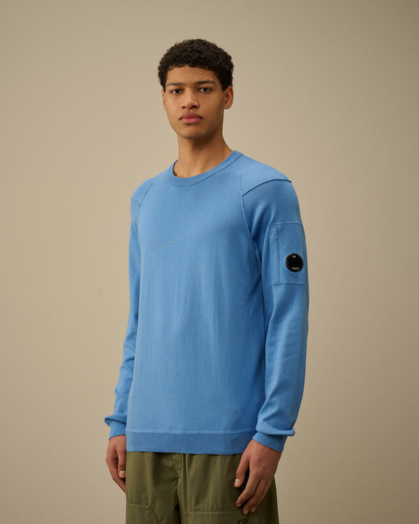 C.p. Company Sea Island Crewneck Lens Knit PACIFIC COAST - LIGHT-BLUE