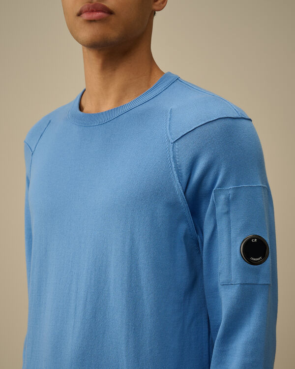 C.p. Company Sea Island Crewneck Lens Knit PACIFIC COAST - LIGHT-BLUE