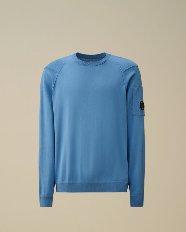 c.p. company Sea Island Crewneck Lens Knit PACIFIC COAST - LIGHT-BLUE