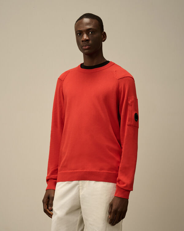 C.p. Company Sea Island Crewneck Lens Knit POINCIANA - ORANGE
