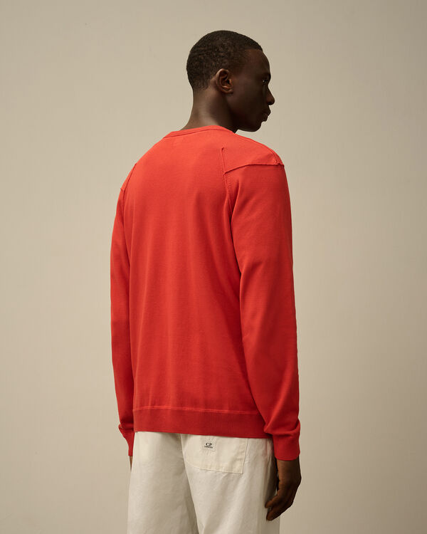 C.p. Company Sea Island Crewneck Lens Knit POINCIANA - ORANGE