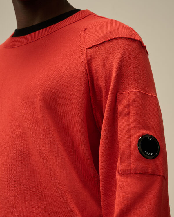C.p. Company Sea Island Crewneck Lens Knit POINCIANA - ORANGE