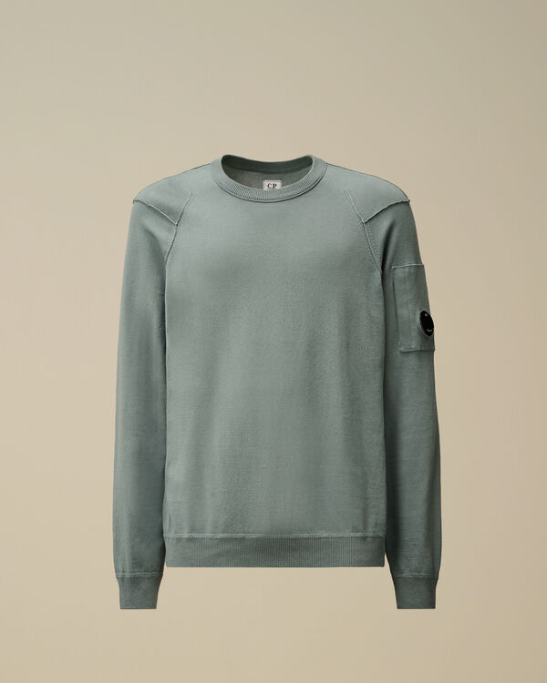 c.p. company Sea Island Crewneck Lens Knit STORMY WEATHER - BLUE