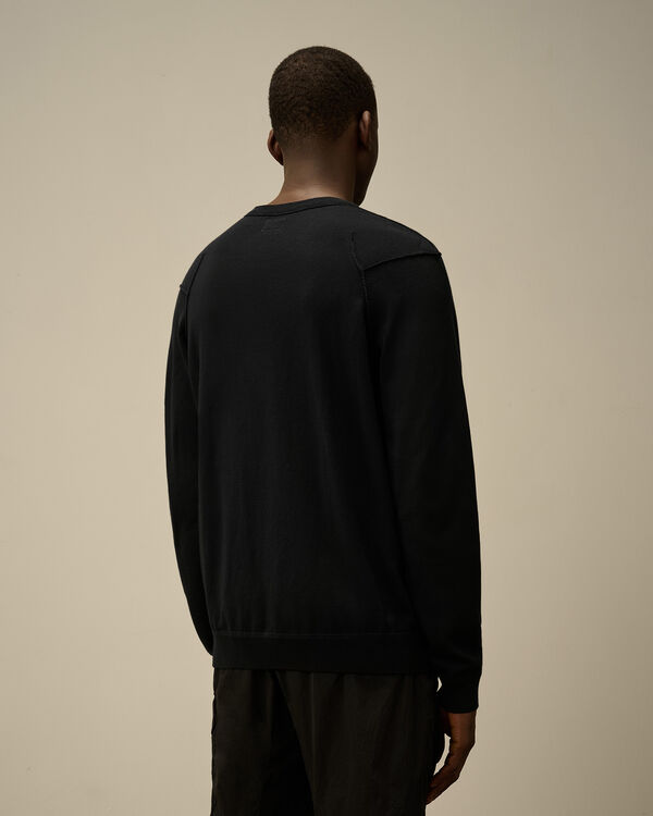 C.p. Company Sea Island Crewneck Lens Knit TOTAL ECLIPSE - BLUE