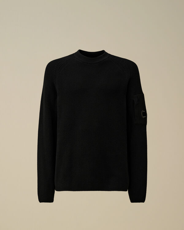 c.p. company Sea Island Crewneck Lens Knit TOTAL ECLIPSE - BLUE