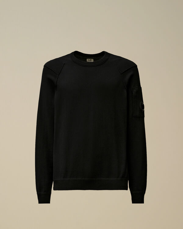 c.p. company Sea Island Crewneck Lens Knit TOTAL ECLIPSE - BLUE