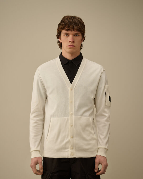C.p. Company Sea Island Full Button Lens Cardigan GAUZE WHITE