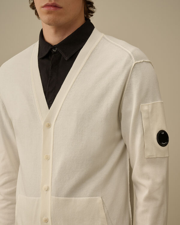 C.p. Company Sea Island Full Button Lens Cardigan GAUZE WHITE