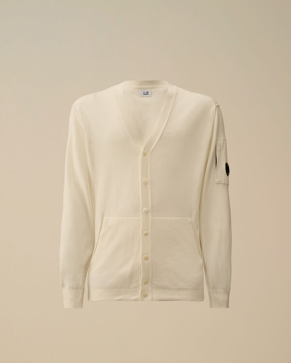 c.p. company Sea Island Full Button Lens Cardigan GAUZE WHITE