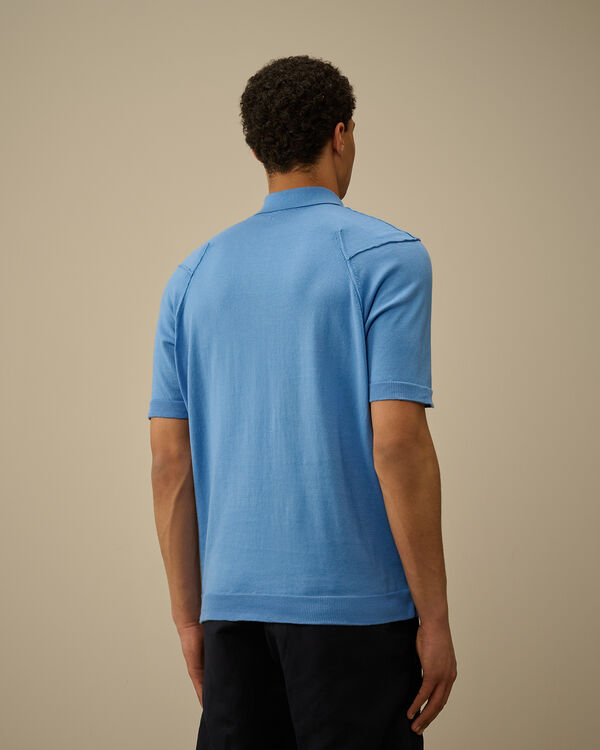 C.p. Company Sea Island Polo Knit PACIFIC COAST - LIGHT-BLUE
