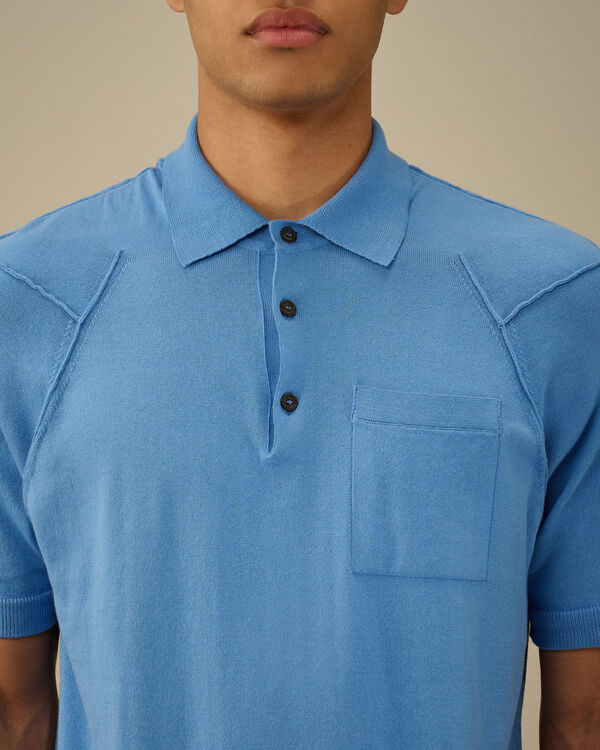 C.p. Company Sea Island Polo Knit PACIFIC COAST - LIGHT-BLUE