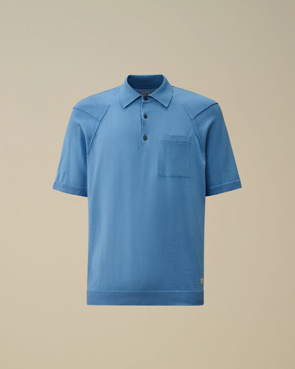 c.p. company Sea Island Polo Knit PACIFIC COAST - LIGHT-BLUE