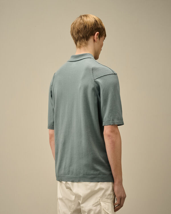C.p. Company Sea Island Polo Knit STORMY WEATHER - BLUE