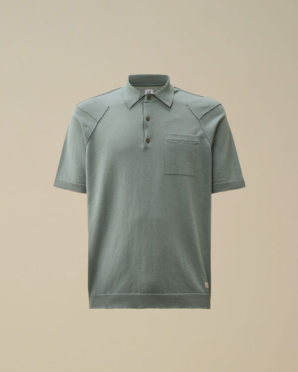 c.p. company Sea Island Polo Knit STORMY WEATHER - BLUE