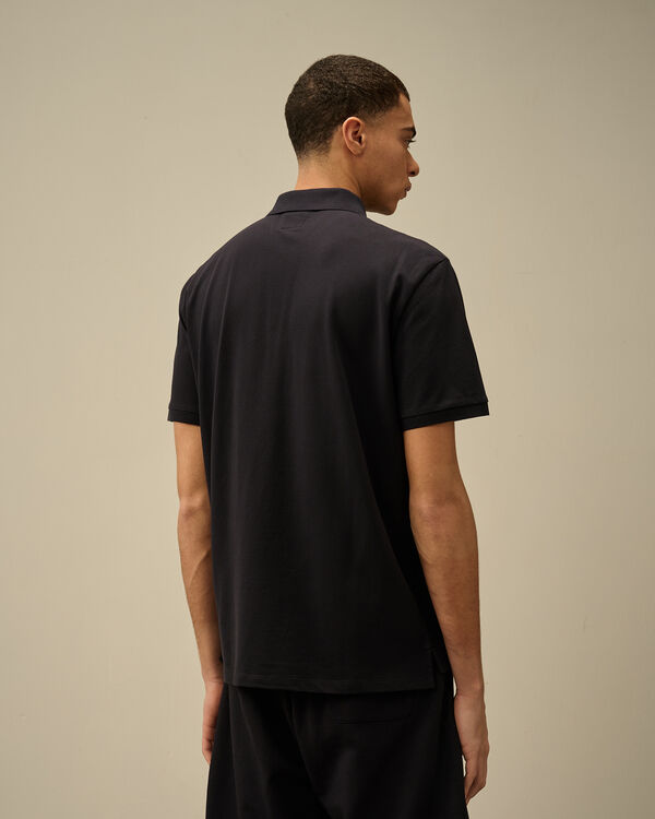 C.p. Company Stretch Piquet Logo Polo TOTAL ECLIPSE - BLUE