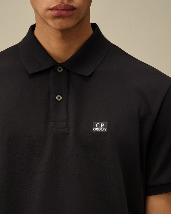 C.p. Company Stretch Piquet Logo Polo TOTAL ECLIPSE - BLUE