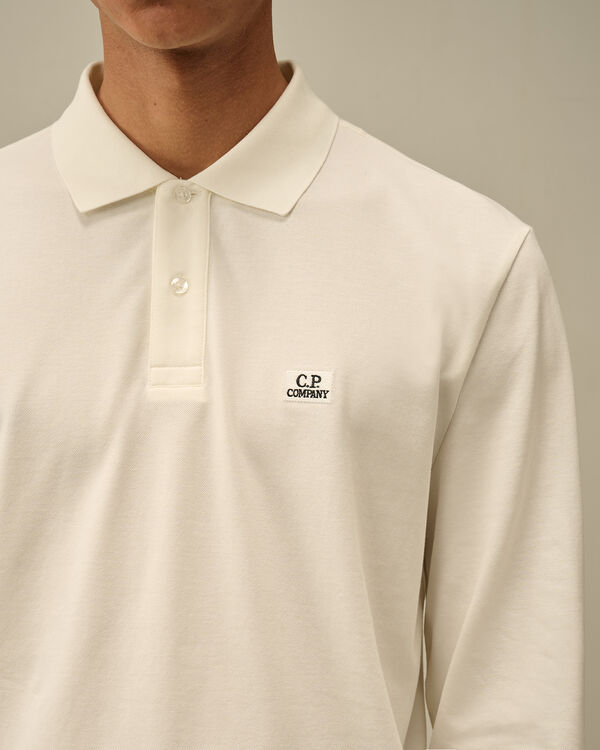 C.p. Company Stretch Piquet Longsleeve Polo GAUZE WHITE