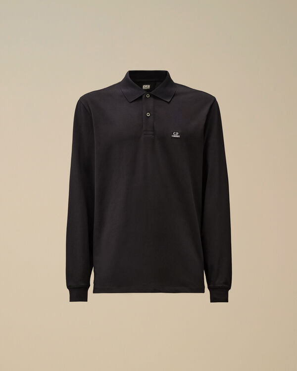 c.p. company Stretch Piquet Longsleeve Polo TOTAL ECLIPSE - BLUE