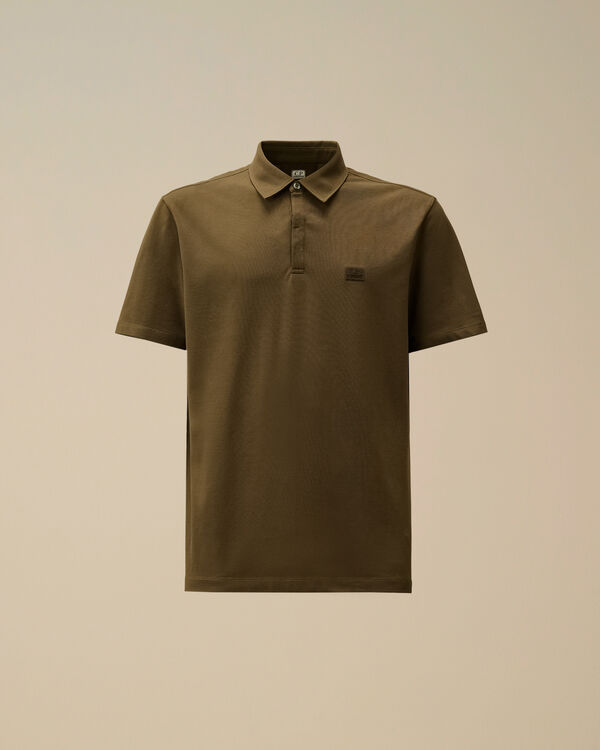 c.p. company Stretch Piquet Three-Button Logo Polo IVY GREEN c.p. company Stretch Piquet Three-Button Logo Polo IVY GREEN
