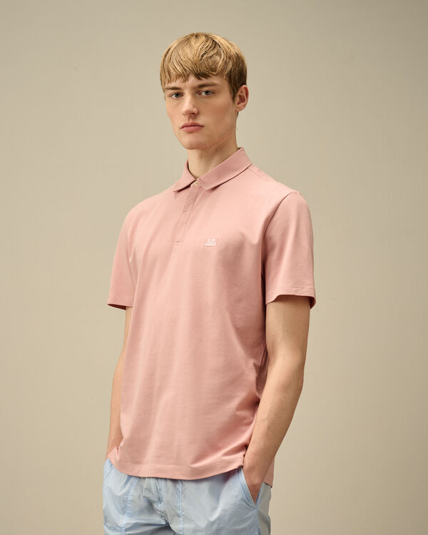 C.p. Company Stretch Piquet Three-Button Logo Polo MISTY ROSE - PINK