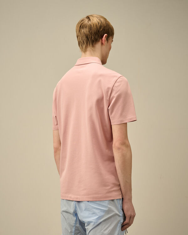 C.p. Company Stretch Piquet Three-Button Logo Polo MISTY ROSE - PINK