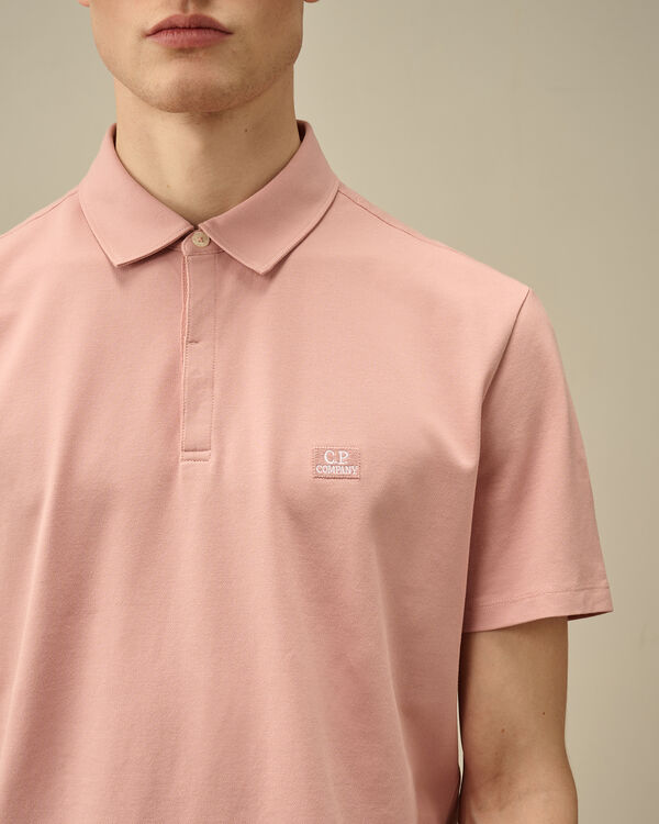C.p. Company Stretch Piquet Three-Button Logo Polo MISTY ROSE - PINK