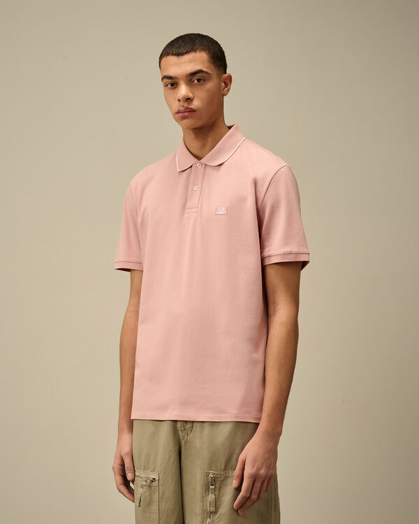 C.p. Company Stretch Piquet Two-Button Logo Polo MISTY ROSE - PINK