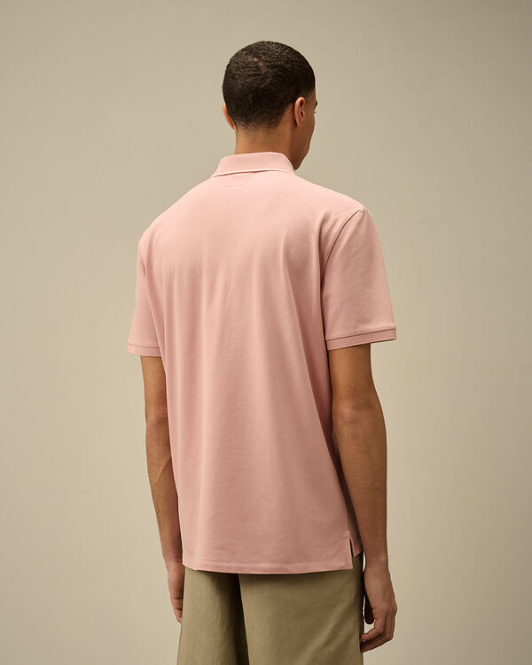 C.p. Company Stretch Piquet Two-Button Logo Polo MISTY ROSE - PINK
