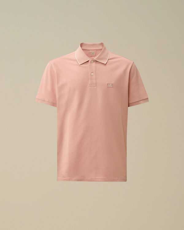 c.p. company Stretch Piquet Two-Button Logo Polo MISTY ROSE - PINK