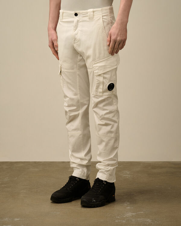 C.p. Company Stretch Sateen Cargo Lens Pants GAUZE WHITE