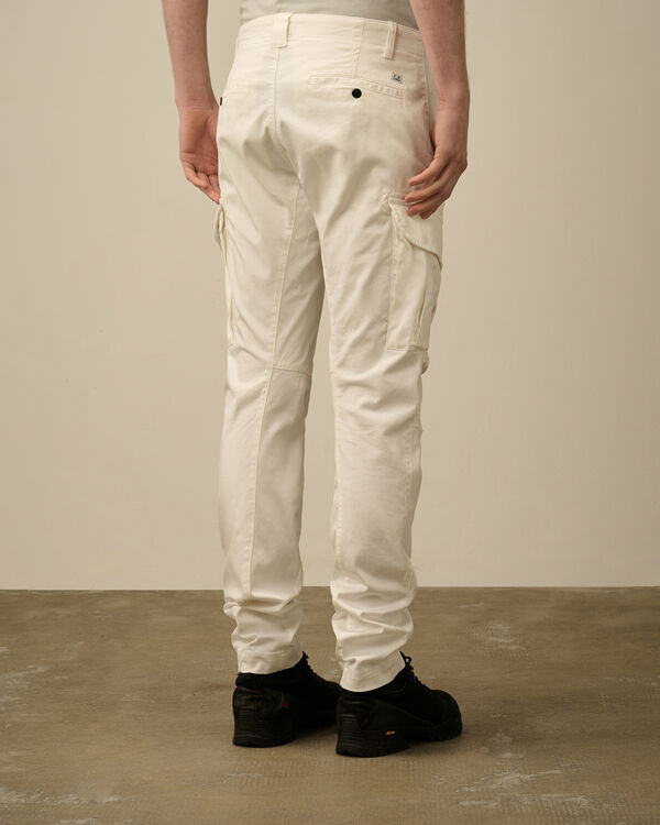 C.p. Company Stretch Sateen Cargo Lens Pants GAUZE WHITE