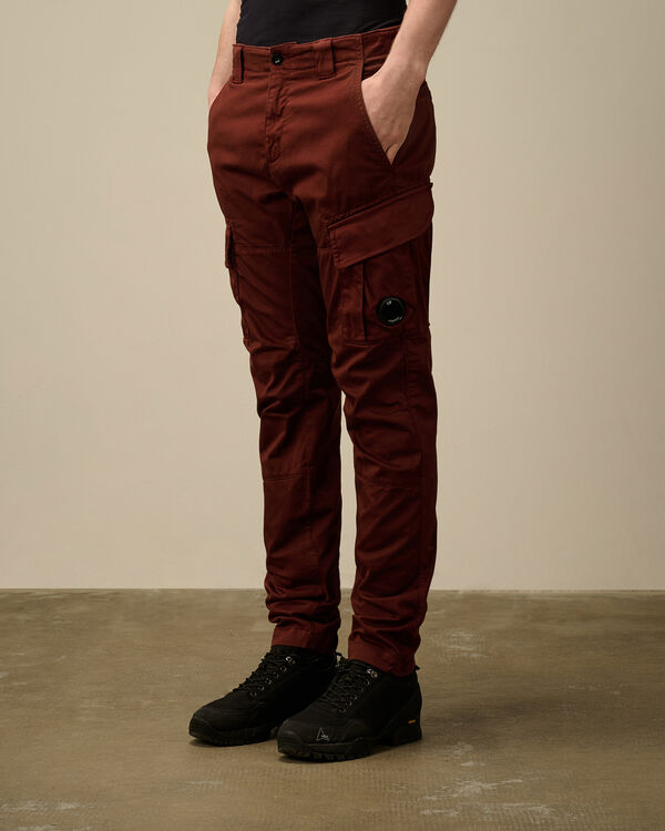 C.p. Company Stretch Sateen Cargo Lens Pants SABLE - BROWN