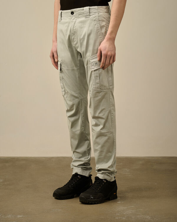 C.p. Company Stretch Sateen Cargo Logo Pants BLUE FOX - GREY