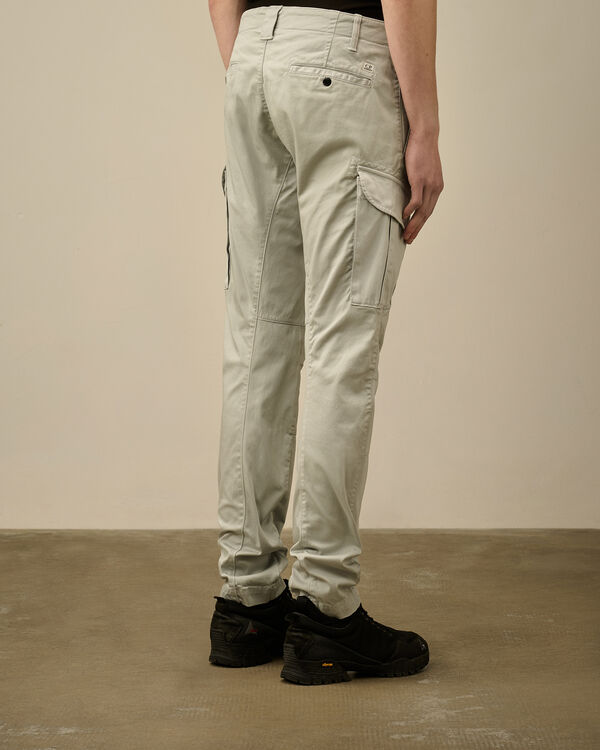C.p. Company Stretch Sateen Cargo Logo Pants BLUE FOX - GREY