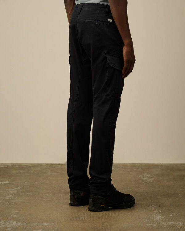 C.p. Company Stretch Sateen Cargo Logo Pants TOTAL ECLIPSE - BLUE