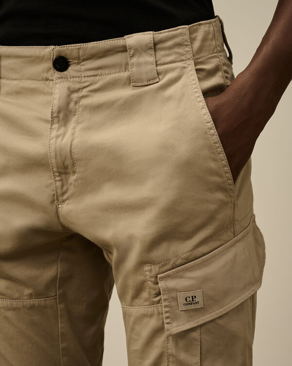 C.p. Company Stretch Sateen Cargo Logo Pants VINTAGE KHAKI - BEIGE