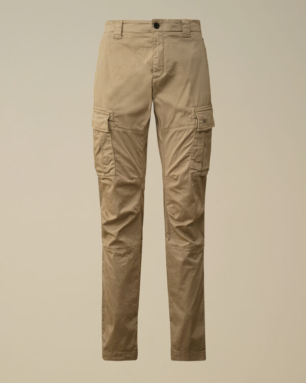 c.p. company Stretch Sateen Cargo Logo Pants VINTAGE KHAKI - BEIGE