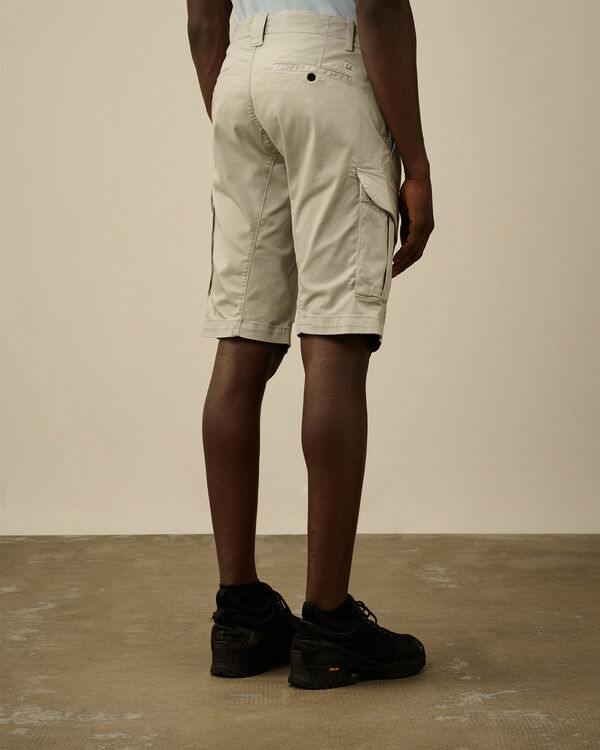 C.p. Company Stretch Sateen Cargo Shorts BLUE FOX - GREY